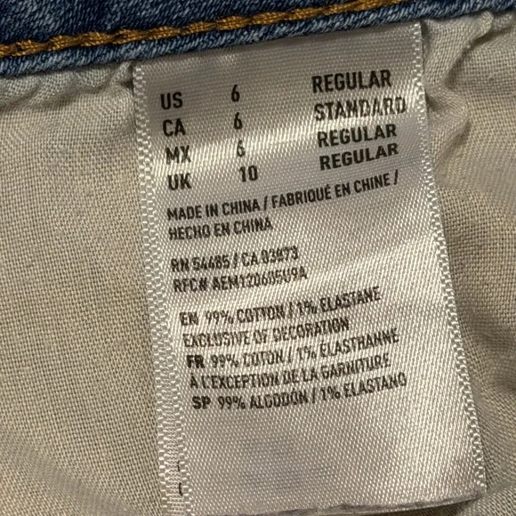 American Eagle Skinny Low Rise Jeans Womens 6 Blue Stretch Jeggings Skater Indie - Picture 9 of 12